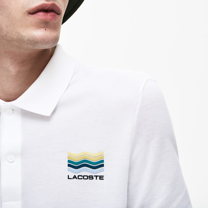Camisa Polo Lacoste Slim Fit Cotton Petit Piqué Hombre Blancos | FX6-73607Y2