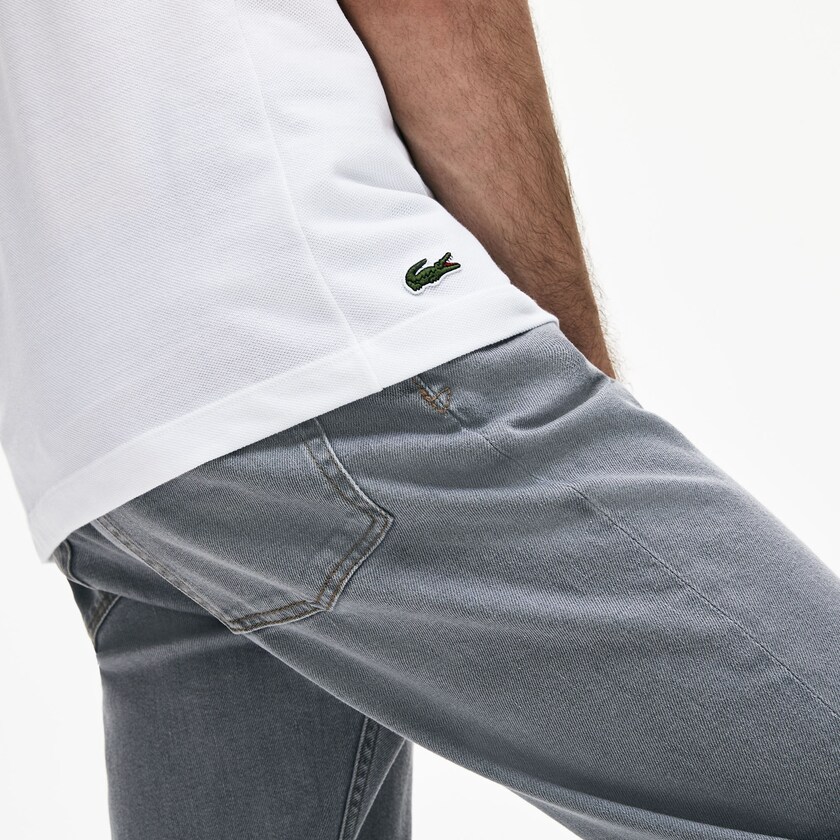 Camisa Polo Lacoste Slim Fit Cotton Petit Piqué Hombre Blancos | FX6-73607Y2