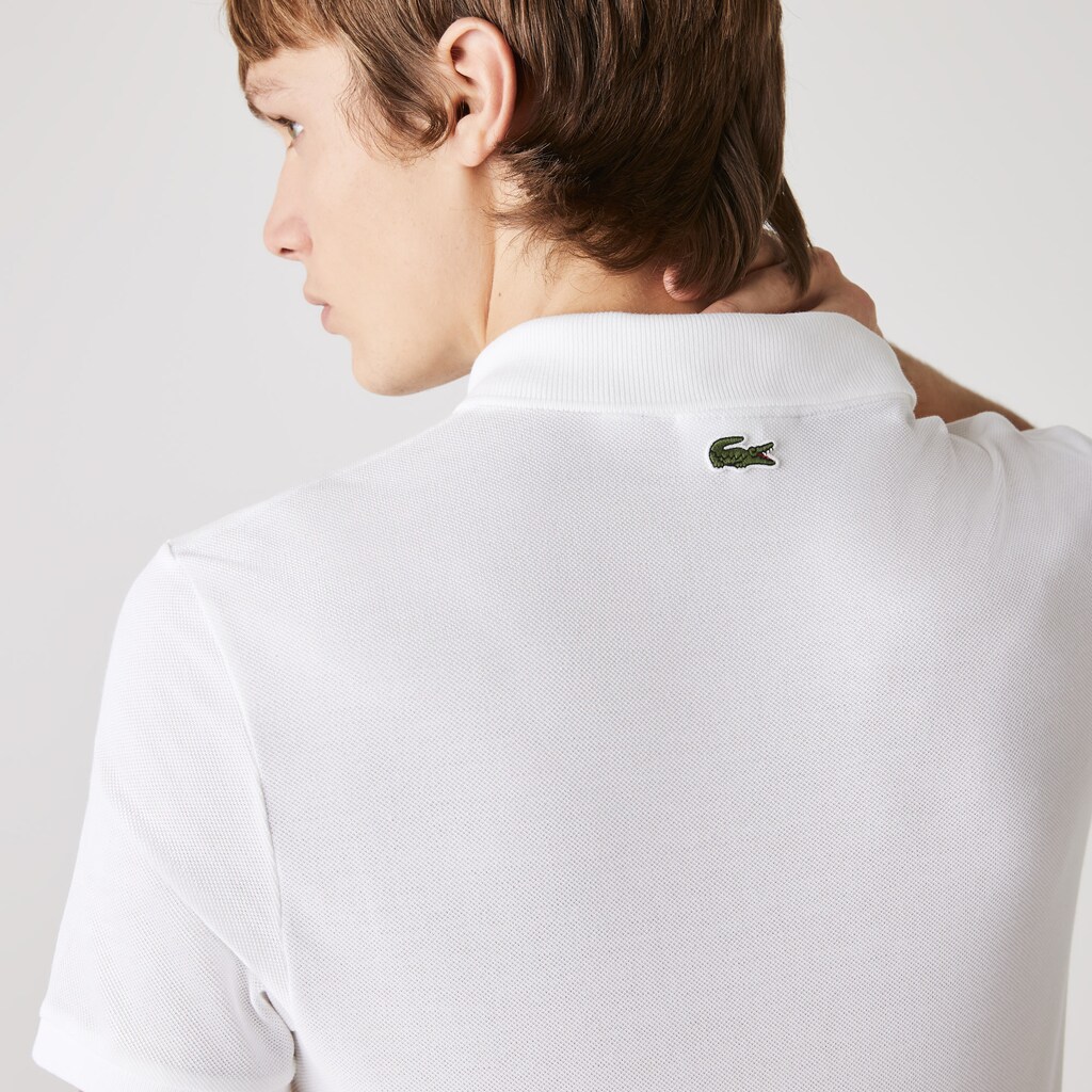 Camisa Polo Lacoste Slim Fit Solid Cotton Piqué With Badge Hombre Blancos | CZ8-95819Q8