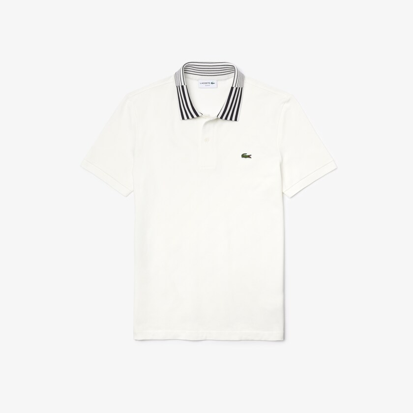 Camisa Polo Lacoste Slim Fit Stretch Piqué Heritage Hombre Blancos | VZ3-01070X3