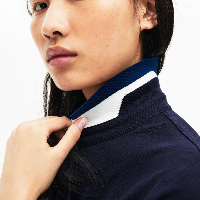 Camisa Polo Lacoste Slim Fit Stretch Piqué Mujer Azul Marino Azules | WT7-38243V9