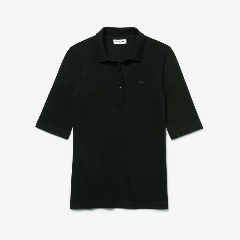 Camisa Polo Lacoste Slim Fit Supple Cotton Mujer Negros | FP8-66676Q6