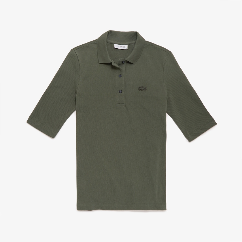 Camisa Polo Lacoste Slim Fit Supple Cotton Mujer Kaki Verdes | EN3-76277V2