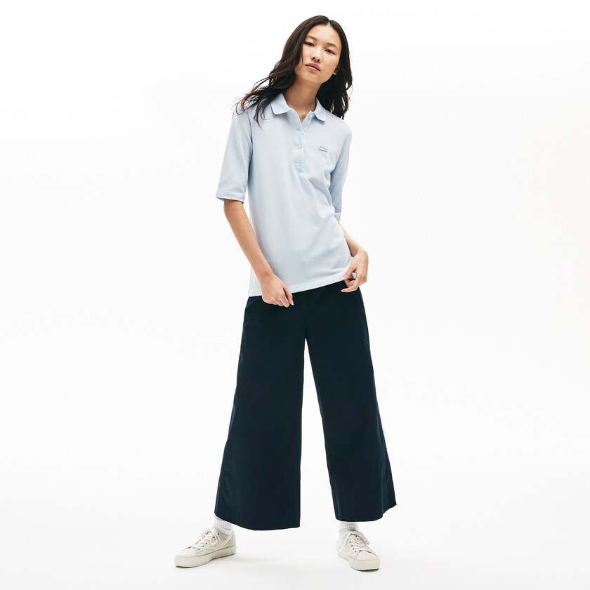 Camisa Polo Lacoste Slim Fit Supple Cotton Mujer Azules Claro | OG8-87658M7