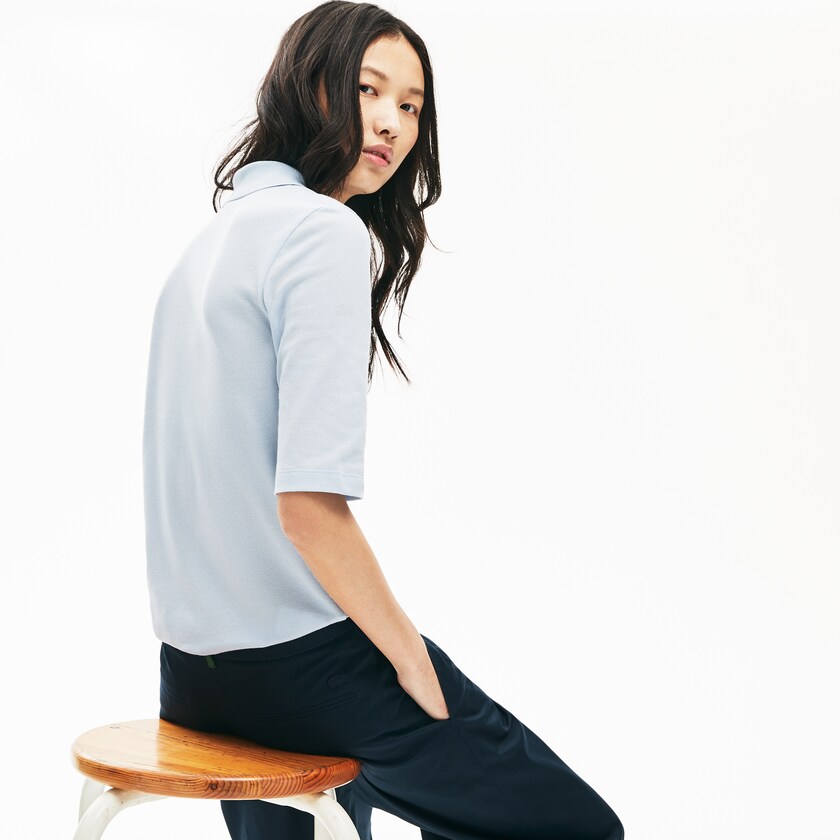 Camisa Polo Lacoste Slim Fit Supple Cotton Mujer Azules Claro | OG8-87658M7