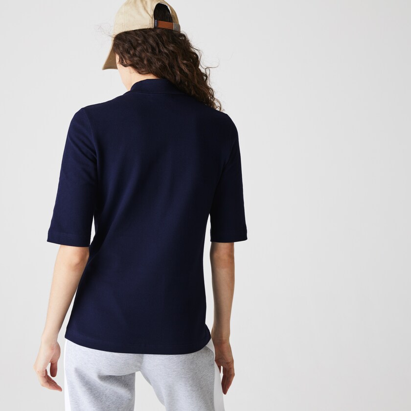 Camisa Polo Lacoste Slim Fit Supple Cotton Mujer Azul Marino Azules | TM6-34243B2