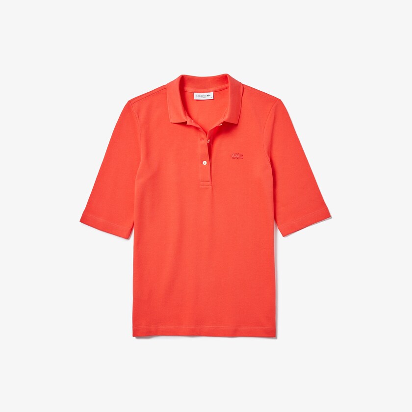 Camisa Polo Lacoste Slim Fit Supple Cotton Mujer Rojos | FU9-28592T5
