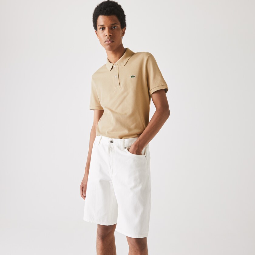 Camisa Polo Lacoste Slim Fit in Petit Piqué Hombre Beige | GE1-07860T9