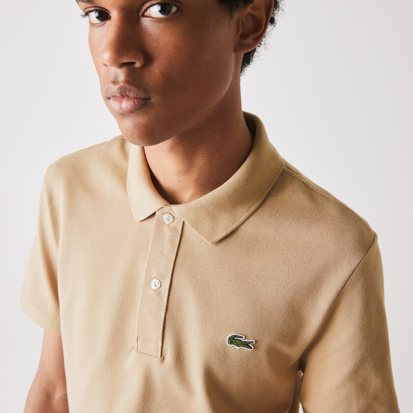 Camisa Polo Lacoste Slim Fit in Petit Piqué Hombre Beige | GE1-07860T9
