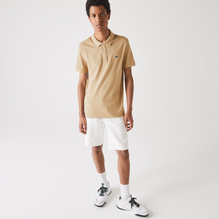 Camisa Polo Lacoste Slim Fit in Petit Piqué Hombre Beige | GE1-07860T9