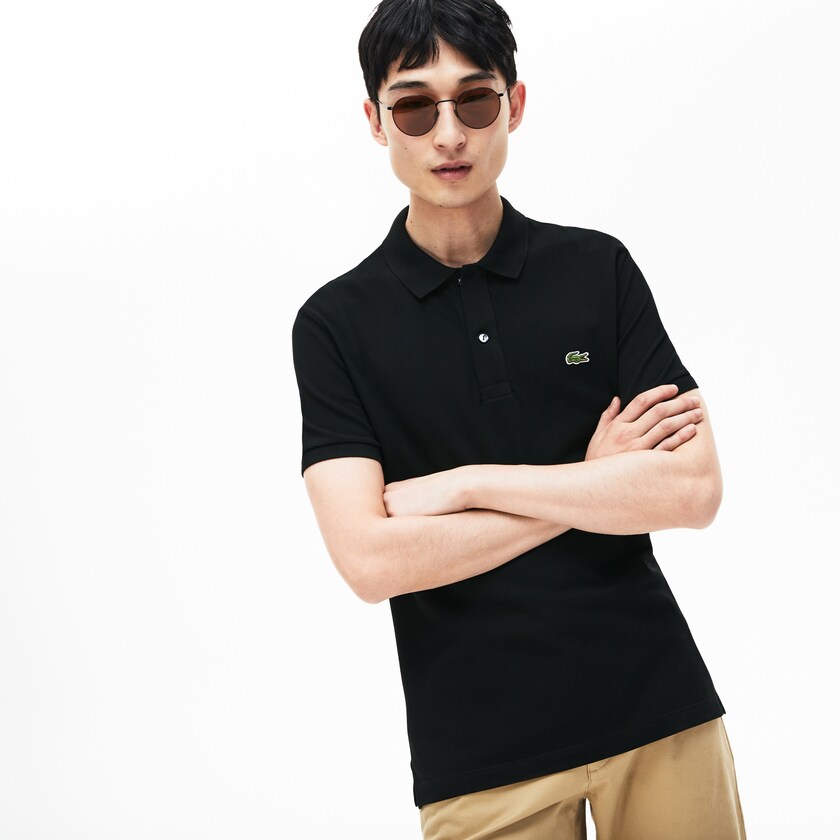 Camisa Polo Lacoste Slim Fit in Petit Piqué Hombre Negros | RM9-30743B3