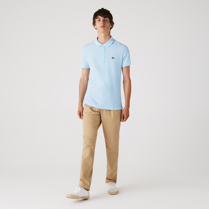 Camisa Polo Lacoste Slim Fit in Petit Piqué Hombre Azules Claro | LB7-58575N0