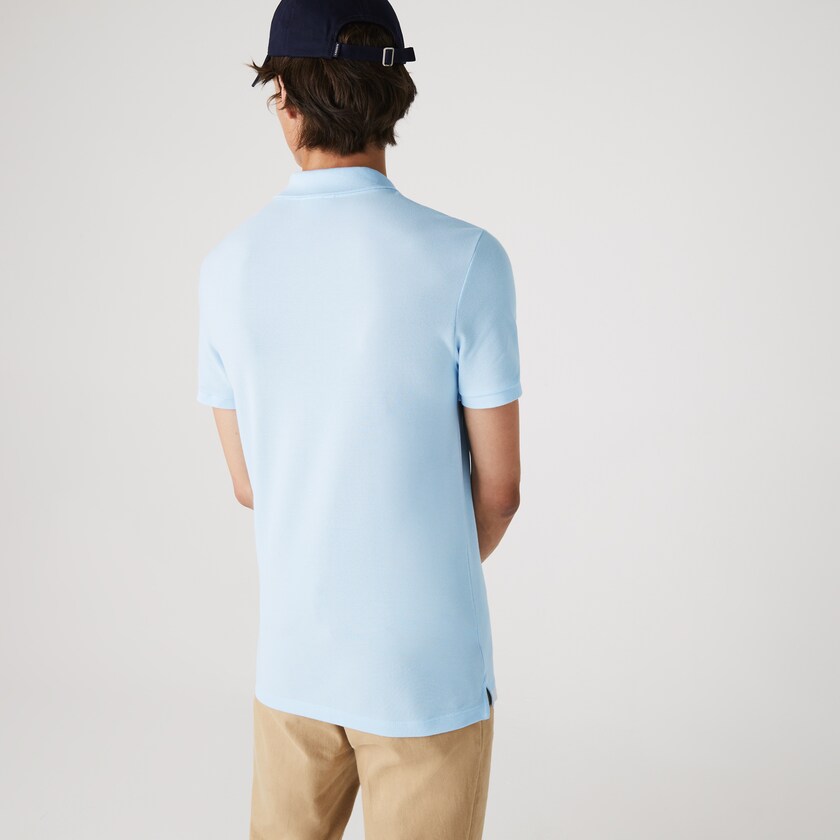 Camisa Polo Lacoste Slim Fit in Petit Piqué Hombre Azules Claro | LB7-58575N0