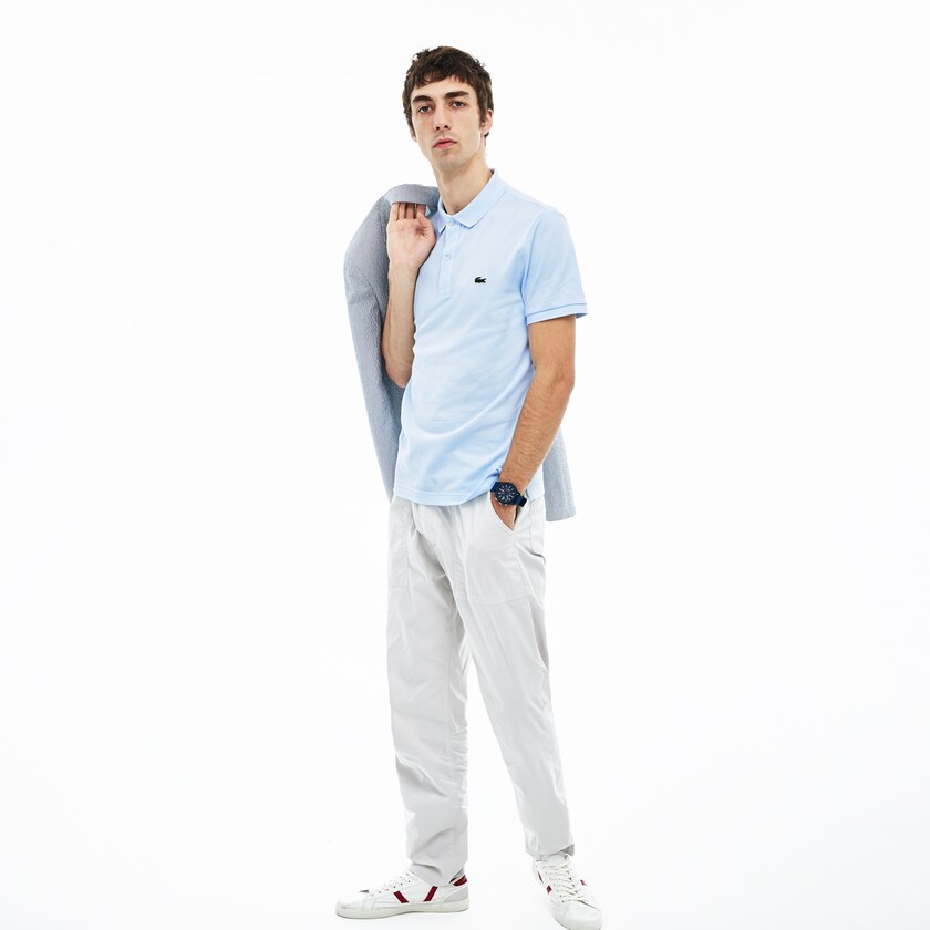 Camisa Polo Lacoste Slim Fit in Petit Piqué Hombre Azules Claro | LB7-58575N0
