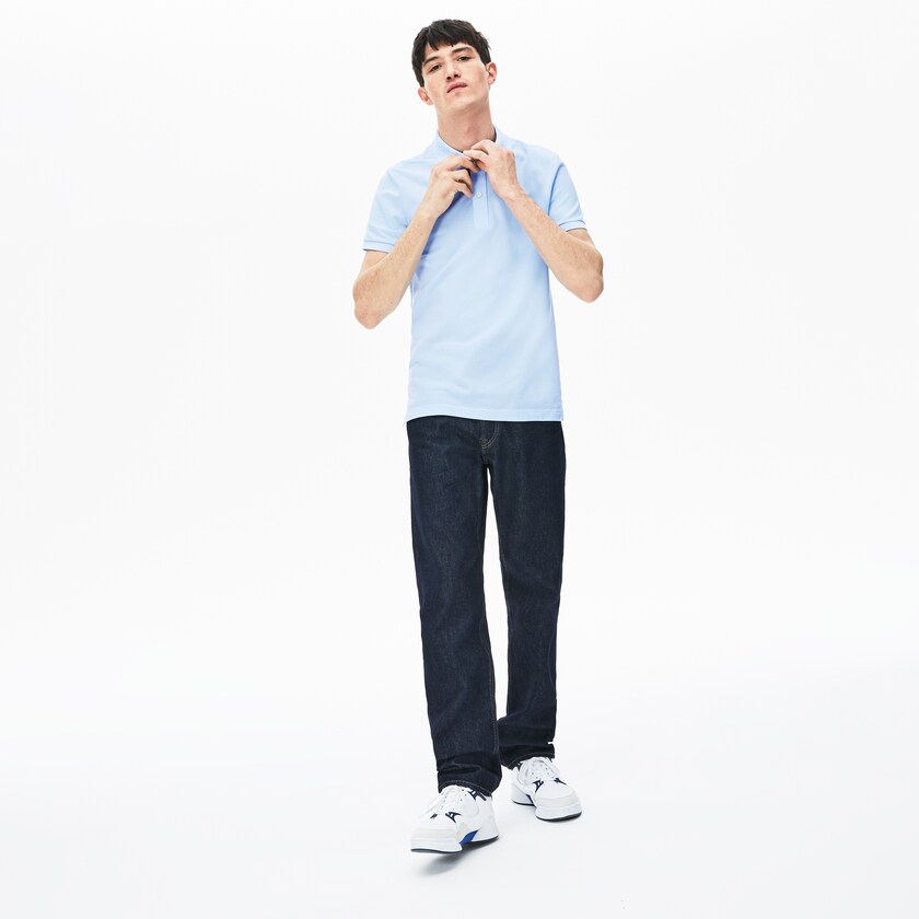 Camisa Polo Lacoste Slim Fit in Petit Piqué Hombre Azules Claro | LB7-58575N0