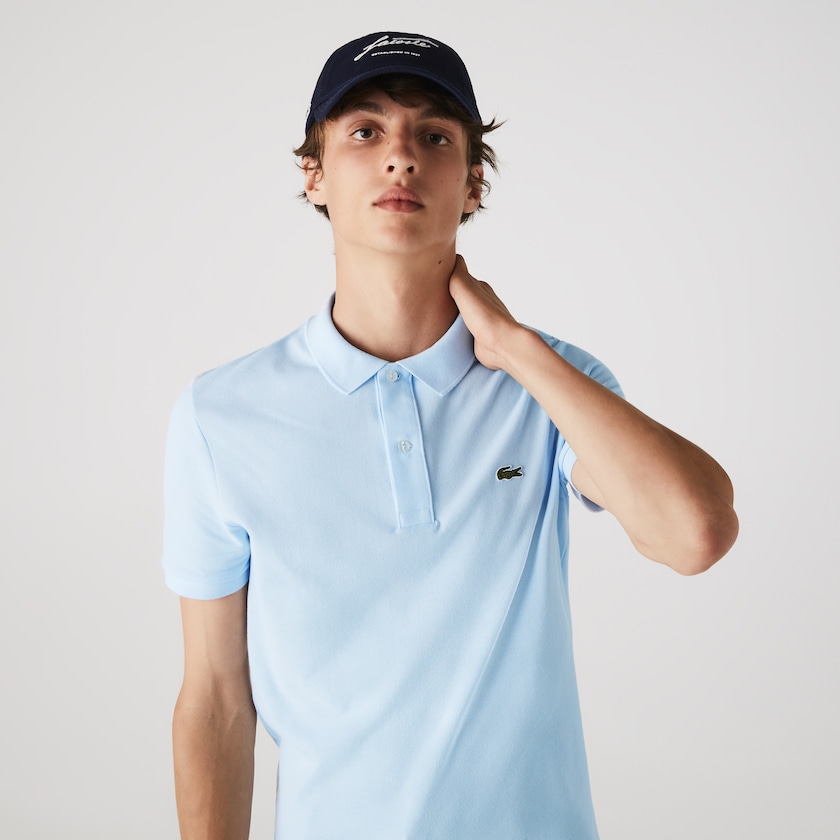 Camisa Polo Lacoste Slim Fit in Petit Piqué Hombre Azules Claro | LB7-58575N0