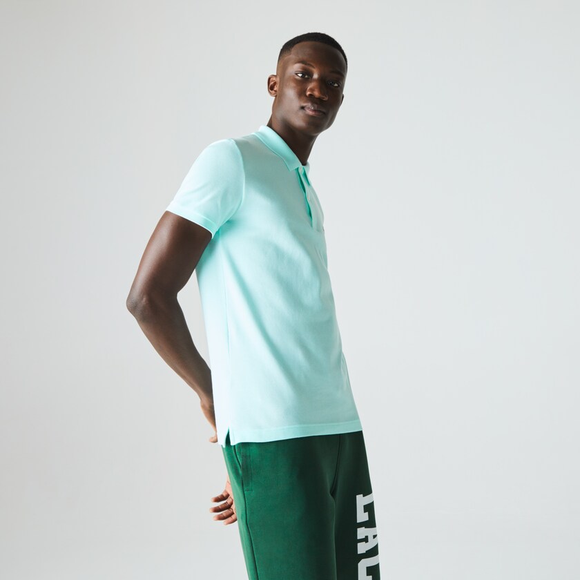 Camisa Polo Lacoste Slim Fit in Petit Piqué Hombre Turquesa | IS1-22382S9