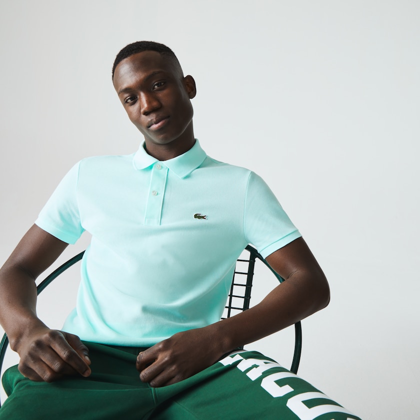 Camisa Polo Lacoste Slim Fit in Petit Piqué Hombre Turquesa | IS1-22382S9