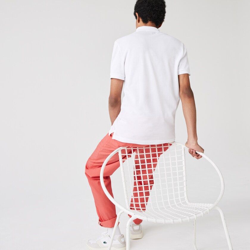 Camisa Polo Lacoste Slim Fit in Petit Piqué Hombre Blancos | DH3-46064M3