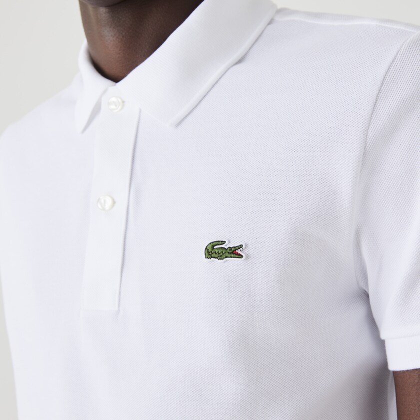 Camisa Polo Lacoste Slim Fit in Petit Piqué Hombre Blancos | DH3-46064M3