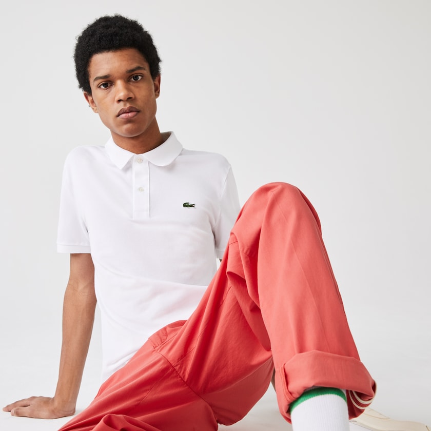 Camisa Polo Lacoste Slim Fit in Petit Piqué Hombre Blancos | DH3-46064M3