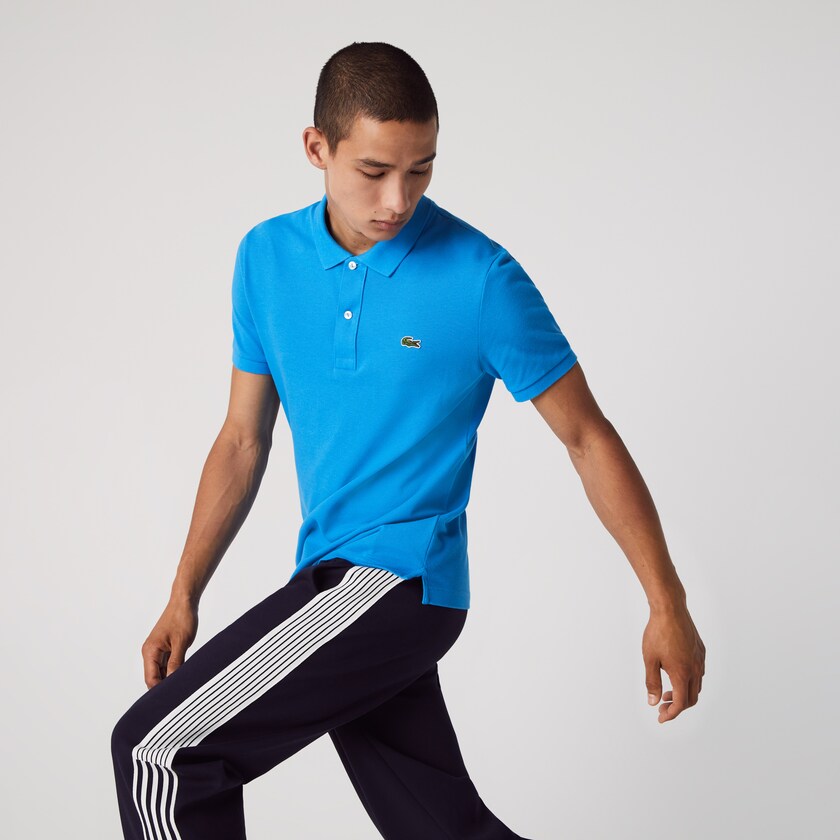 Camisa Polo Lacoste Hombre Azules Slim Fit in Petit Piqué VM7-39693A9