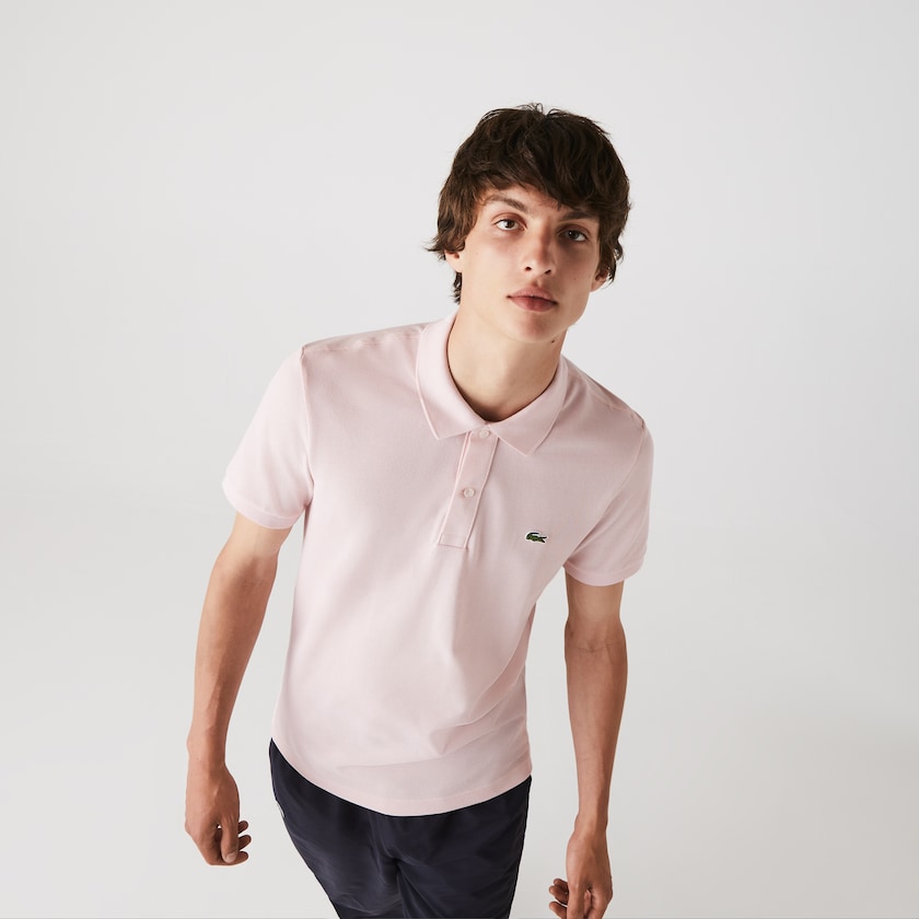 Camisa Polo Lacoste Slim Fit in Petit Piqué Hombre Rosas Claro | DY8-28402R6