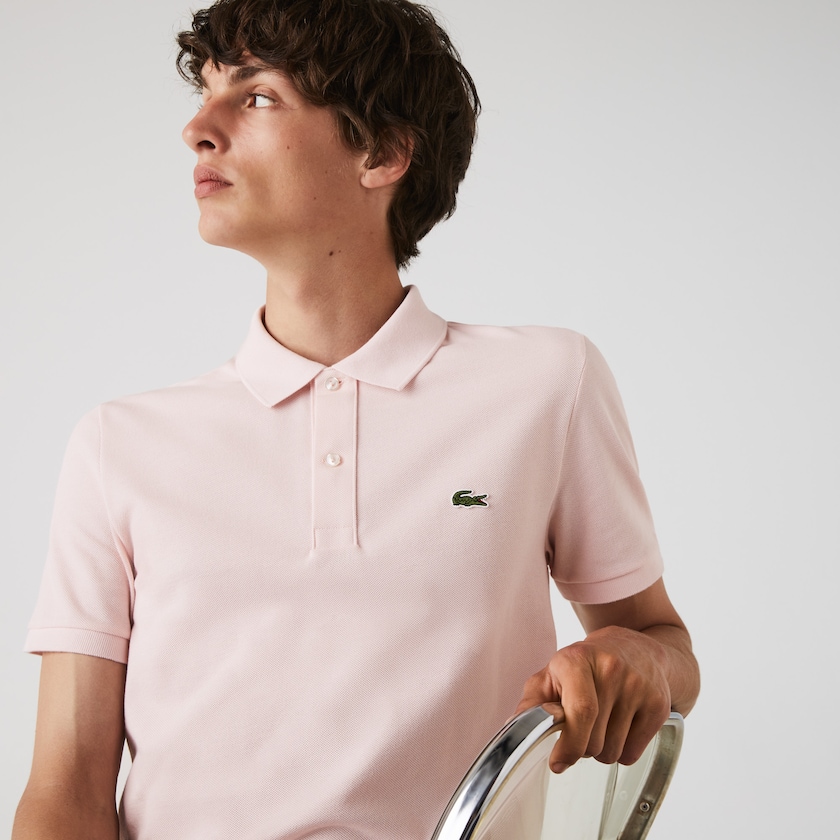Camisa Polo Lacoste Slim Fit in Petit Piqué Hombre Rosas Claro | DY8-28402R6