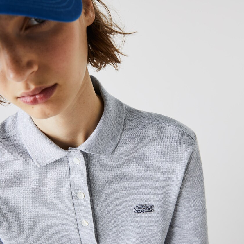 Camisa Polo Lacoste Slim Stretch Piqué Mujer Grises | CA6-13281B3