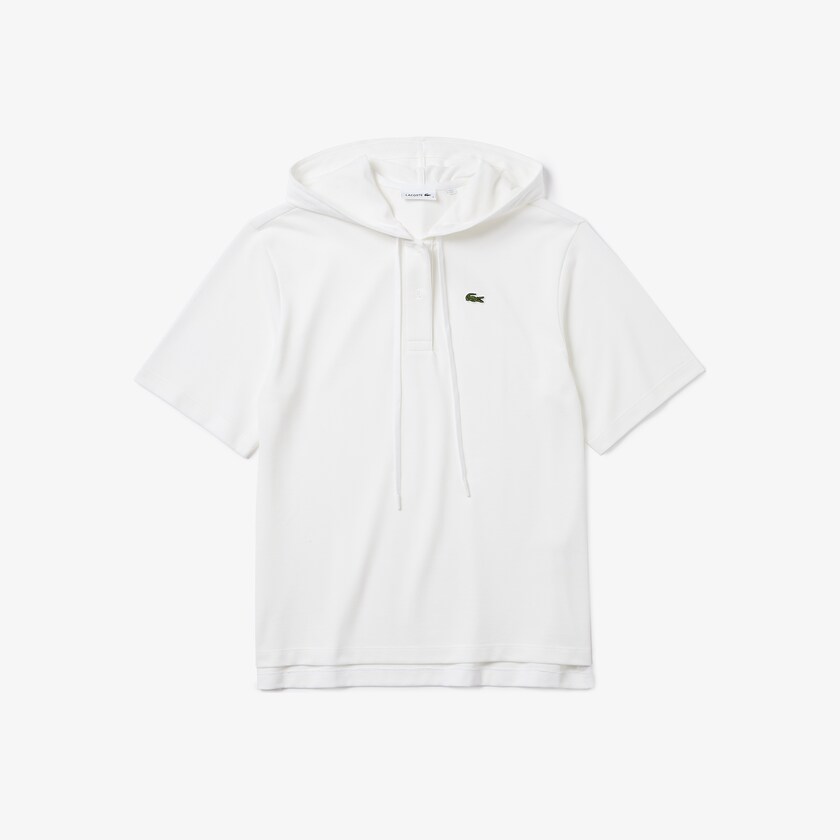 Camisa Polo Lacoste Solid Cotton Piqué Hooded Mujer Blancos | LG2-42884X9