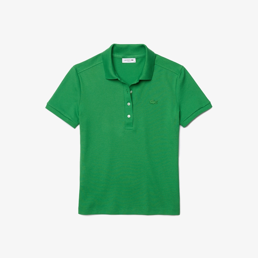 Camisa Polo Lacoste Stretch Cotton Piqué Mujer Verdes | IY7-17181G1