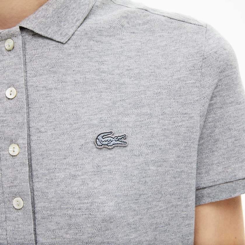 Camisa Polo Lacoste Stretch Cotton Piqué Mujer Grises | UM9-59835I9