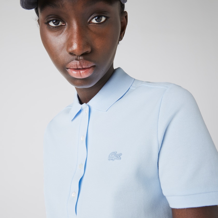 Camisa Polo Lacoste Stretch Cotton Piqué Mujer Azules Claro | PS6-52505W3