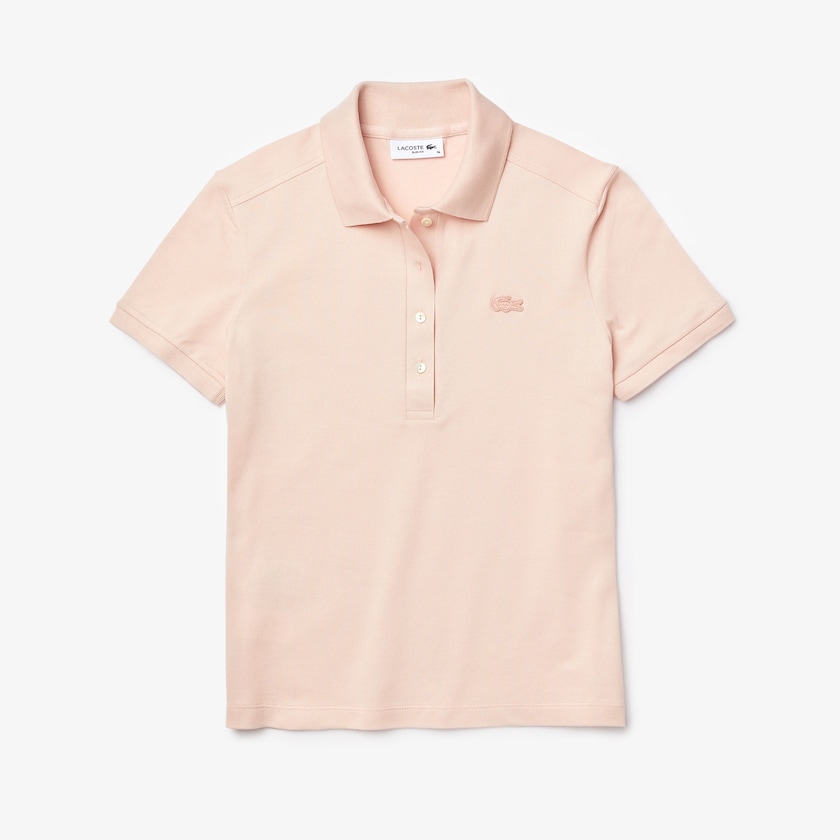 Camisa Polo Lacoste Stretch Cotton Piqué Mujer Rosas Claro | CV0-30983W6