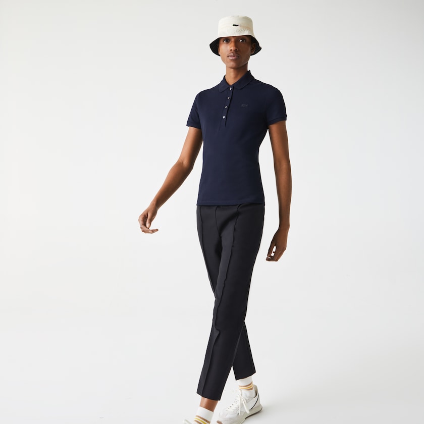 Camisa Polo Lacoste Stretch Cotton Piqué Mujer Azul Marino Azules | GC4-51905A5