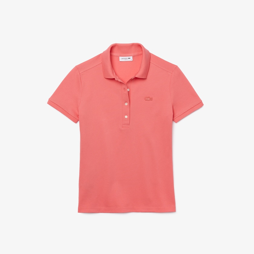 Camisa Polo Lacoste Stretch Cotton Piqué Mujer Rosas | EE8-65506R0