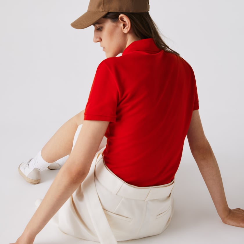 Camisa Polo Lacoste Stretch Cotton Piqué Mujer Rojos | RE3-59405N7