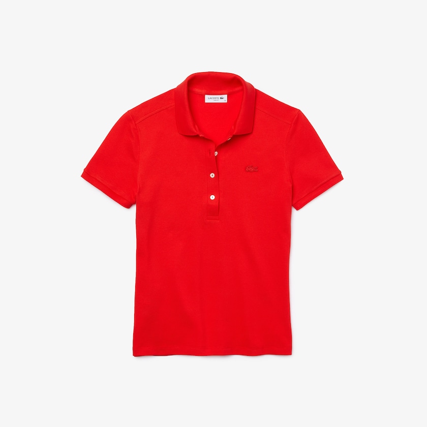 Camisa Polo Lacoste Stretch Cotton Piqué Mujer Rojos | DV7-24052O5