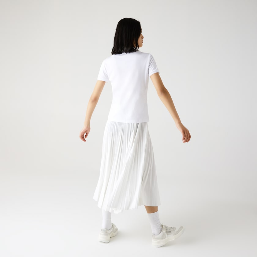 Camisa Polo Lacoste Stretch Cotton Piqué Mujer Blancos | MA9-96039S3