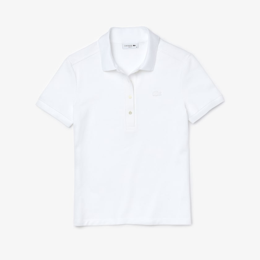Camisa Polo Lacoste Stretch Cotton Piqué Mujer Blancos | MA9-96039S3