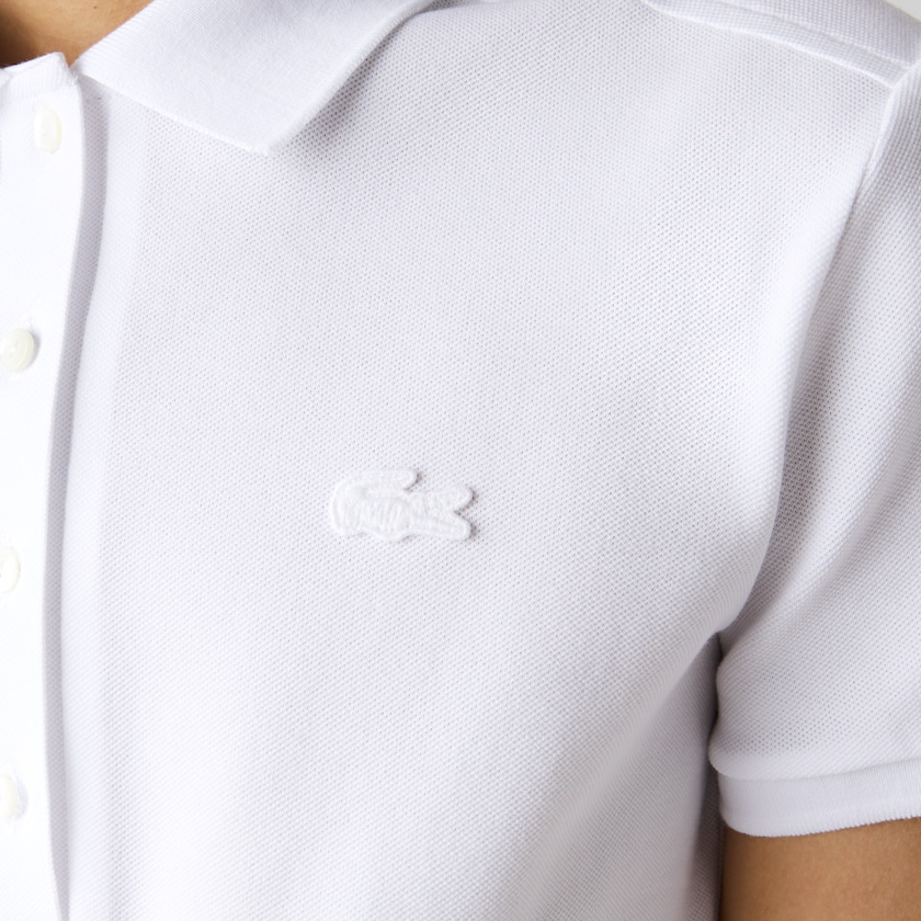 Camisa Polo Lacoste Stretch Cotton Piqué Mujer Blancos | MA9-96039S3