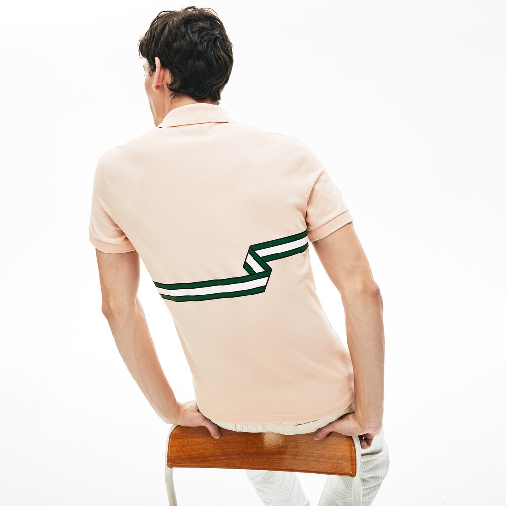 Camisa Polo Lacoste Stripe Print Hombre Rosas Claro | PF5-65326P9