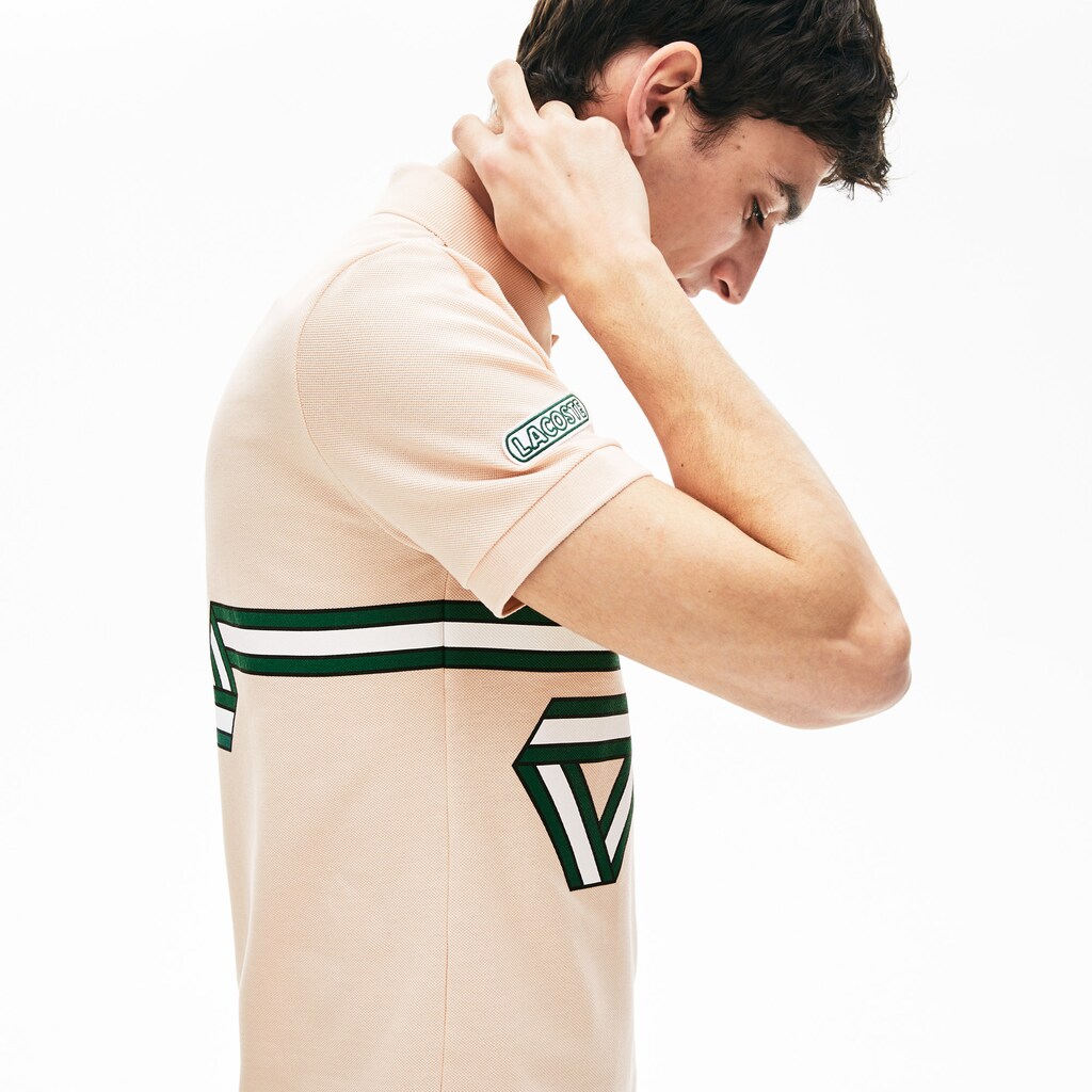Camisa Polo Lacoste Stripe Print Hombre Rosas Claro | PF5-65326P9