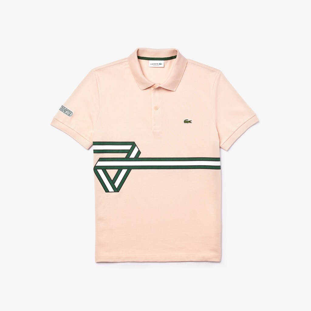 Camisa Polo Lacoste Stripe Print Hombre Rosas Claro | PF5-65326P9