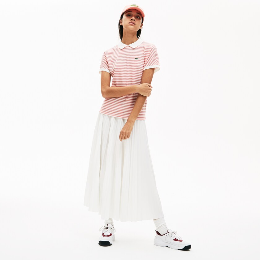 Camisa Polo Lacoste Striped Mujer Rojos Blancos | DL7-11631W0