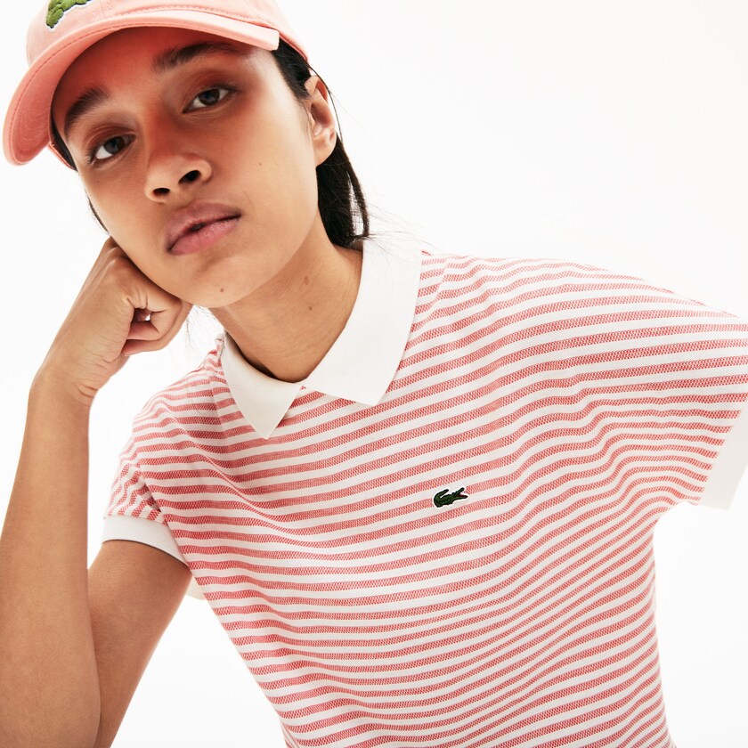 Camisa Polo Lacoste Striped Mujer Rojos Blancos | DL7-11631W0