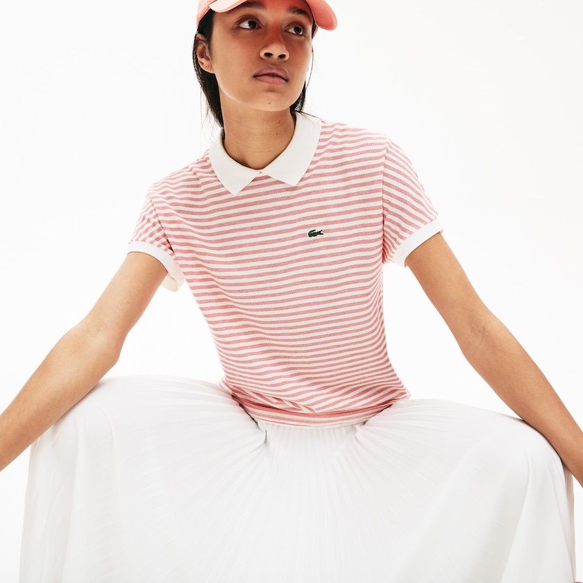 Camisa Polo Lacoste Striped Mujer Rojos Blancos | DL7-11631W0