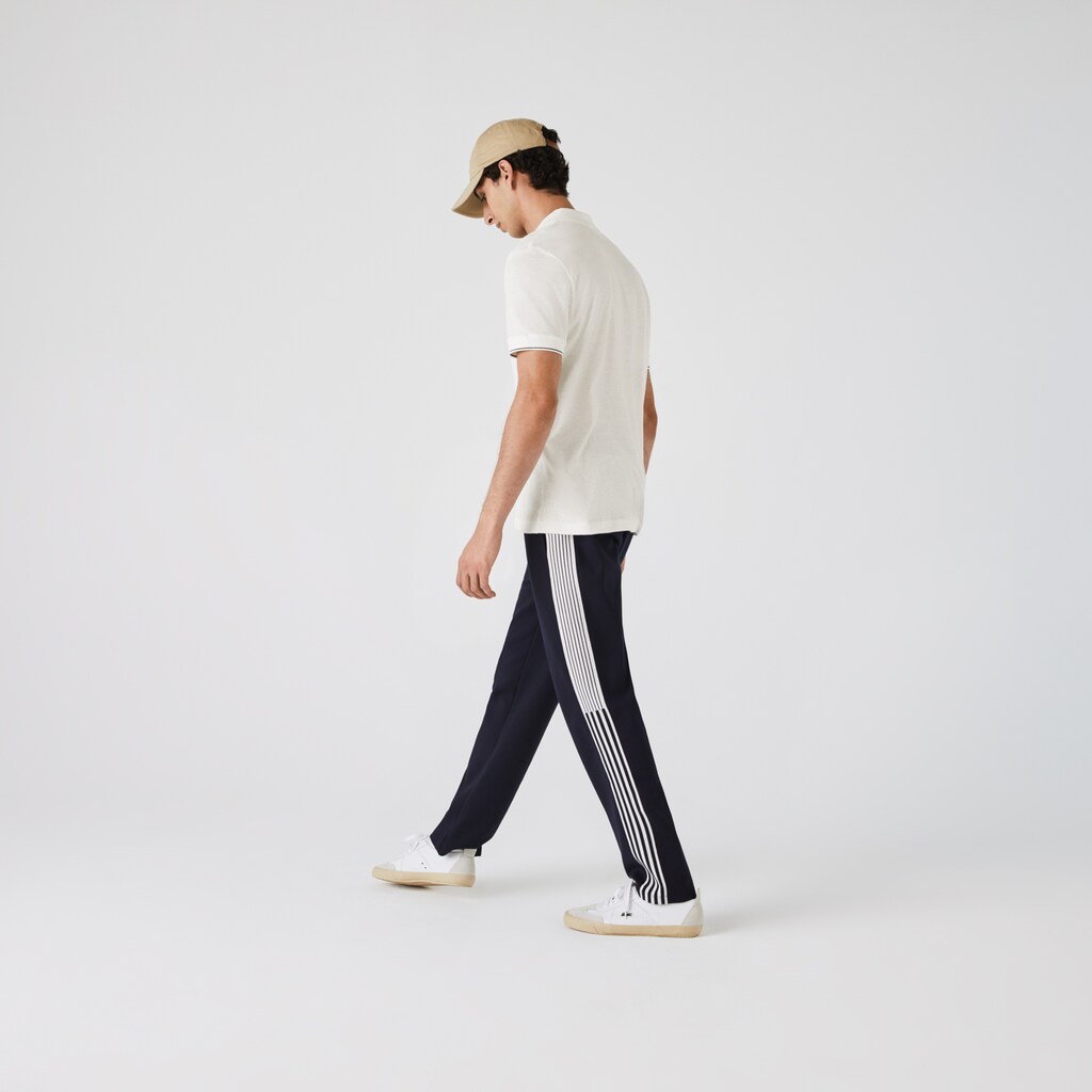 Camisa Polo Lacoste Tunisian Collar Linen And Cotton Regular Fit Hombre Blancos Negros | KX1-83918S4