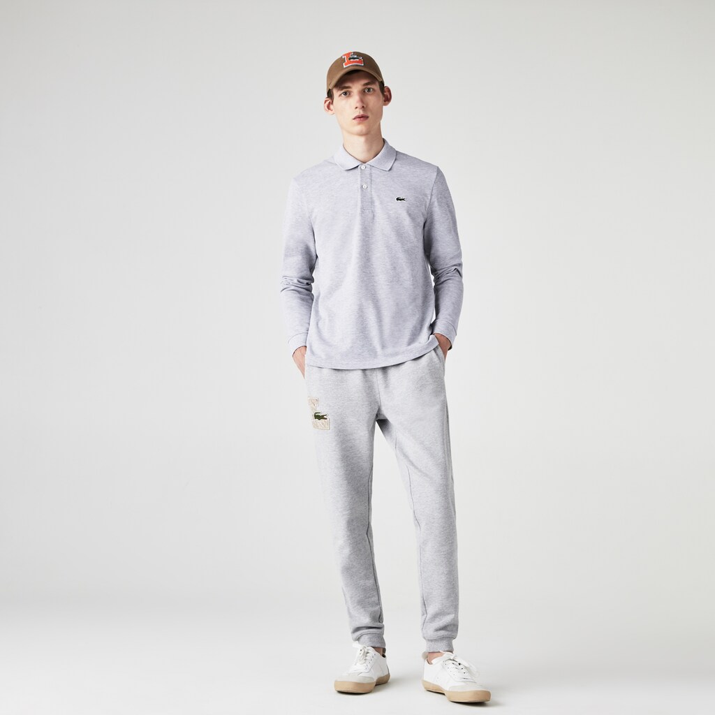 Camisa Polo Lacoste classic fit long-sleeve in marl petit piqué Hombre Grises | MK7-64626E7