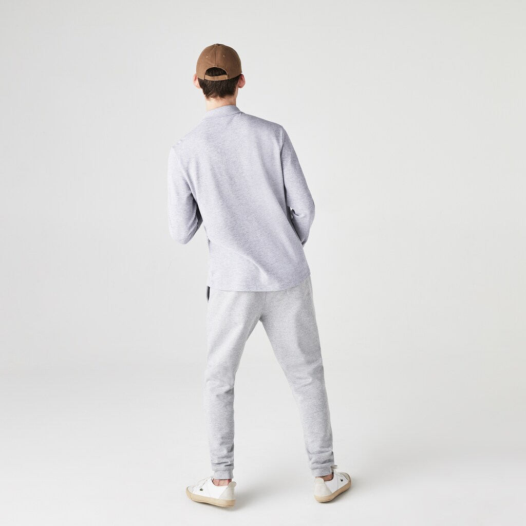 Camisa Polo Lacoste classic fit long-sleeve in marl petit piqué Hombre Grises | MK7-64626E7